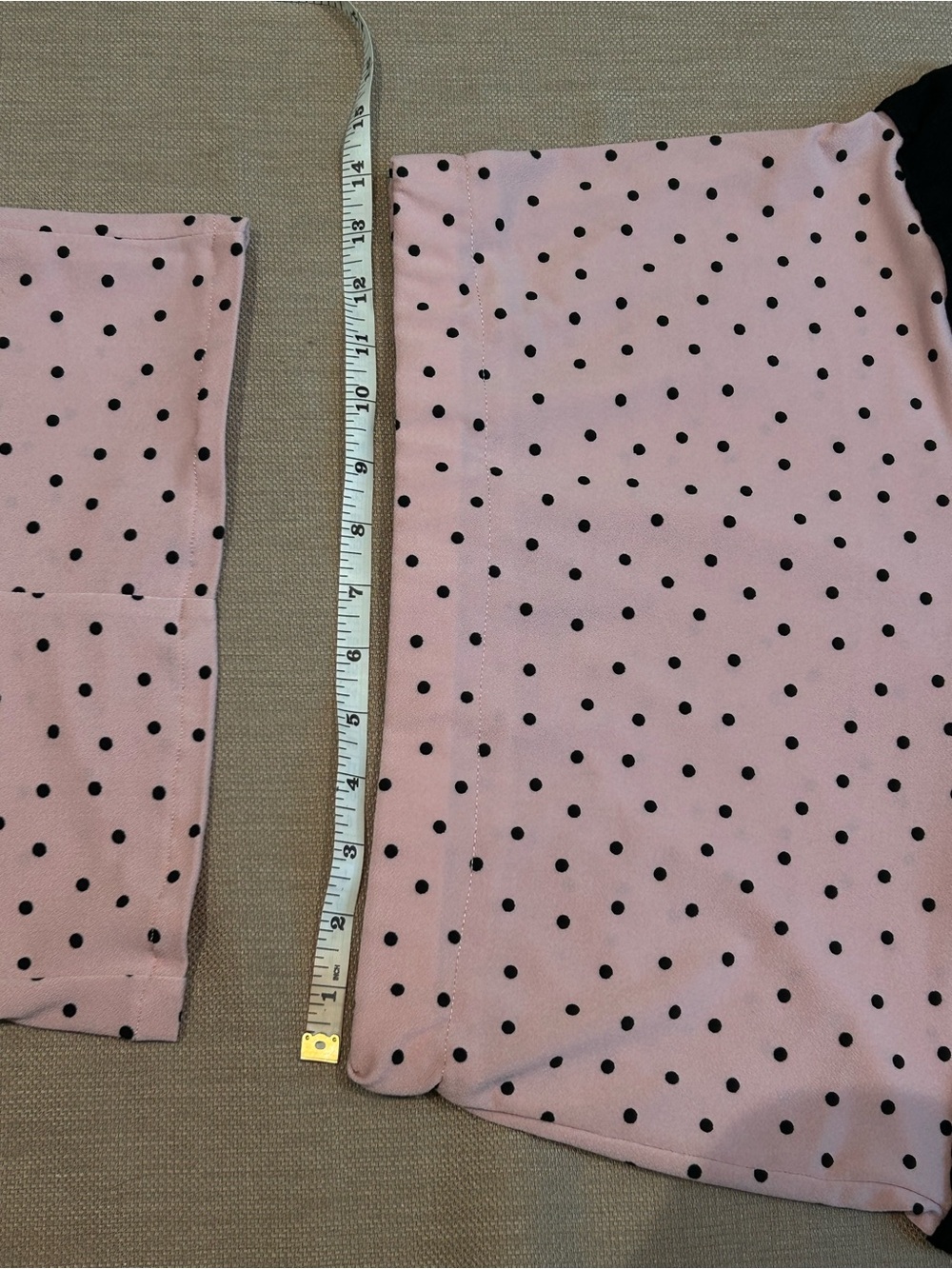 One of One Pink Polka Dot Tube Top and Mini Skirt Set with Black Trim - Picture 6 of 9